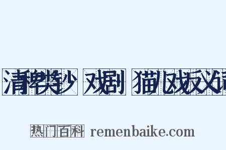 清稗类钞·戏剧·猫儿戏反义词是什么意思的图片